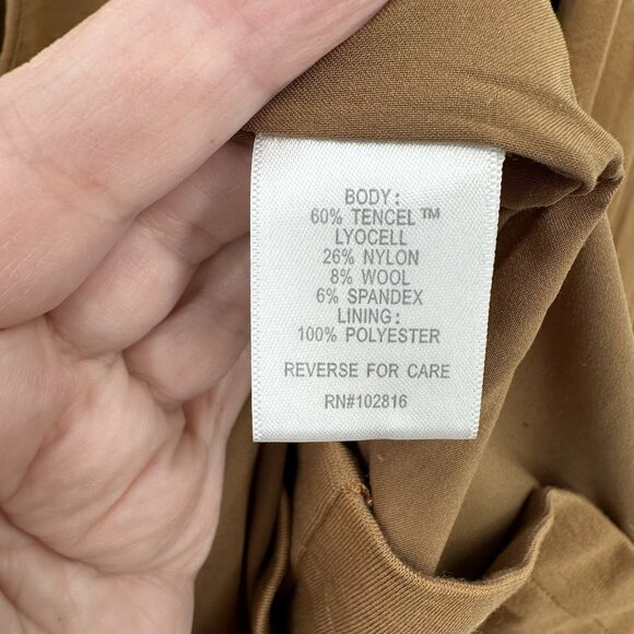 jacket blazer knit relaxed one button pockets long brown 12 - Picture 1 of 7